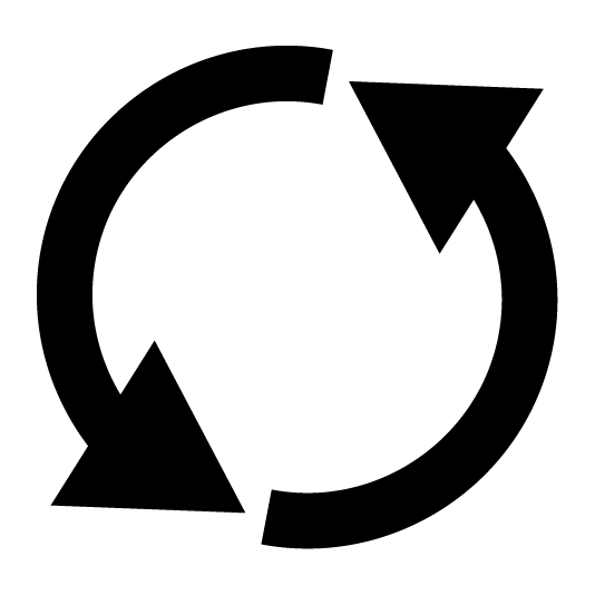 Der Ladestatus wird durch zwei Pfeile, die kreisförmig angeordnet sind, dargestellt